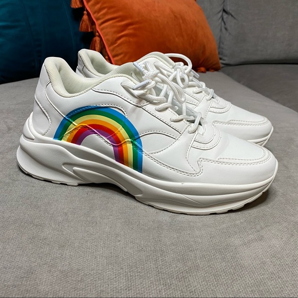 ASOS Design Degree Chunky Rainbow Sneakers - Picture 3 of 9